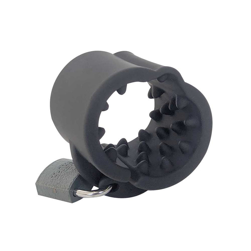 Brutus - Cruncher - Afsluitbare Siliconen Ball Stretcher - Met Spijkers - Silicone Lockable Spiked Ball Stretcher-Laced-up.nl