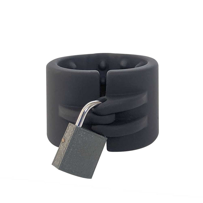 Brutus - Cruncher - Afsluitbare Siliconen Ball Stretcher - Met Spijkers - Silicone Lockable Spiked Ball Stretcher-Laced-up.nl