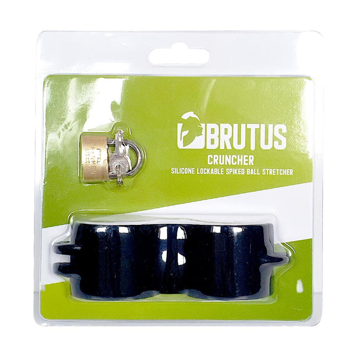 Brutus - Cruncher - Afsluitbare Siliconen Ball Stretcher - Met Spijkers - Silicone Lockable Spiked Ball Stretcher-Laced-up.nl