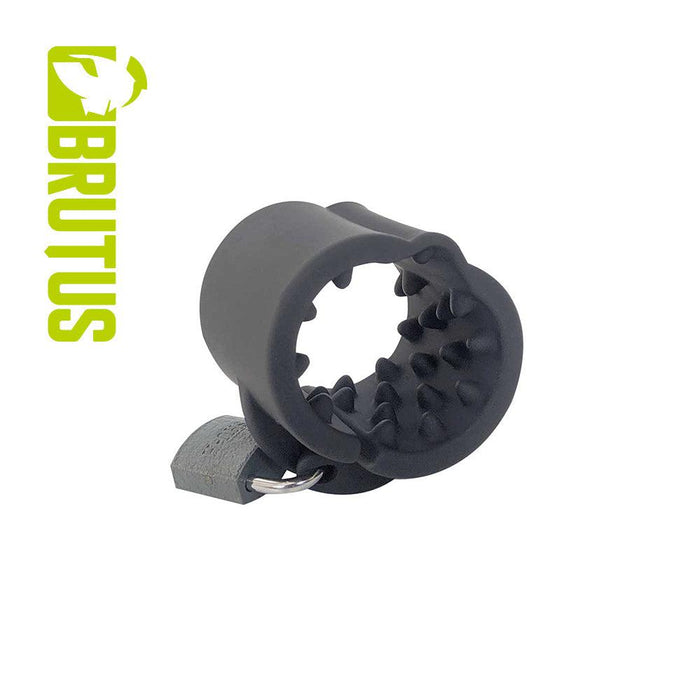 Brutus - Cruncher - Afsluitbare Siliconen Ball Stretcher - Met Spijkers - Silicone Lockable Spiked Ball Stretcher-Laced-up.nl