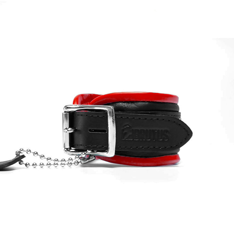 Brutus - Leren Afsluitbare Enkelboeien - Zwart/Rood-Laced-up.nl