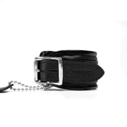Brutus - Ankle Restraints - Black Leather Lockable Ankle Restraints - Leather Ankle Restraints Black/Black-Laced-up.nl