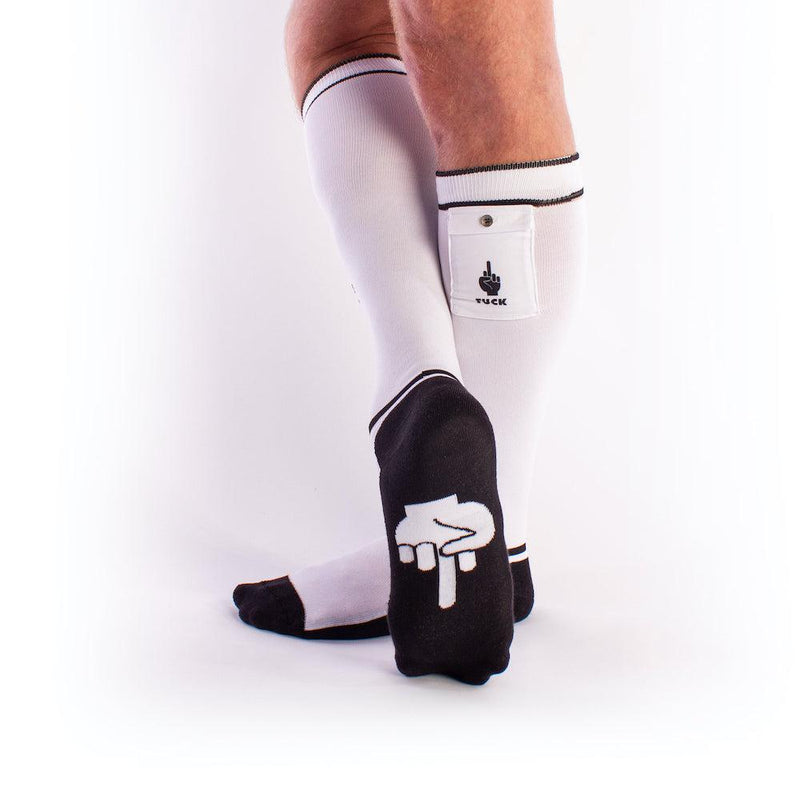 Brutus - FXXX Party Soccer Socks with Pocket - One Size - White/Black-Laced-up.nl