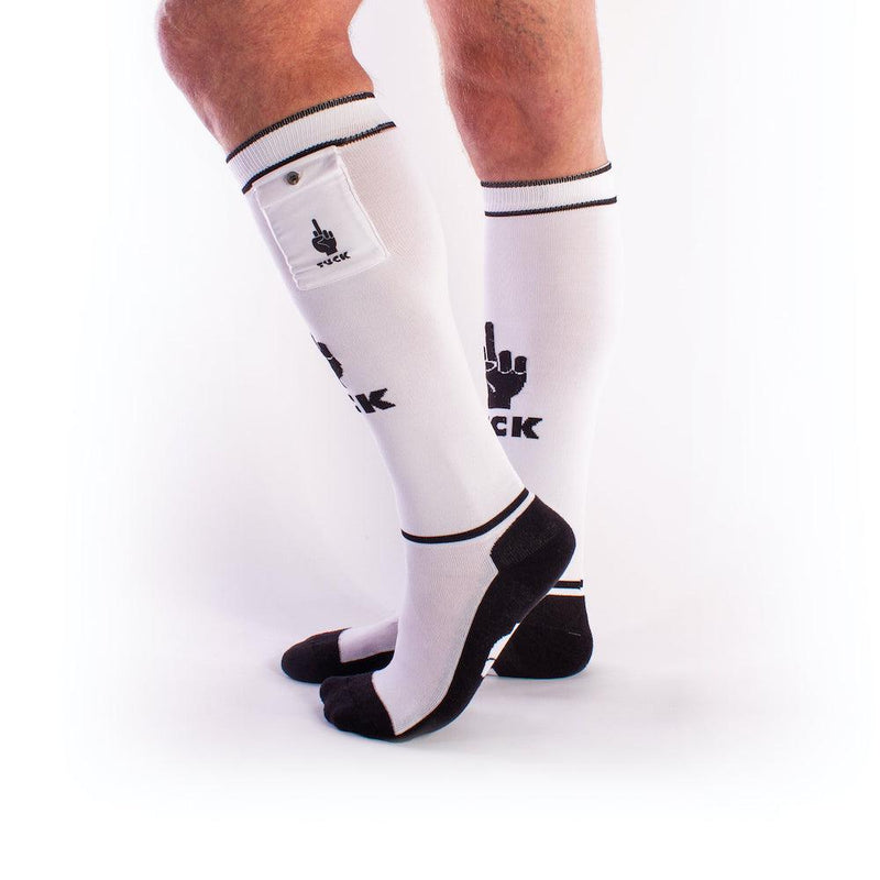 Brutus - FXXX Party Soccer Socks with Pocket - One Size - White/Black-Laced-up.nl