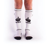 Brutus - FXXX Party Soccer Socks with Pocket - One Size - White/Black-Laced-up.nl