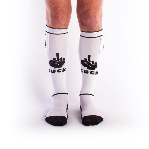 Brutus - FXXX Party Voetbalsokken met zakje - One Size - Wit/Zwart-Erotiekvoordeel.nl