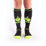 Brutus - FXXX Party Voetbalsokken met zakje - One Size - Zwart/Neon-Laced-up.nl