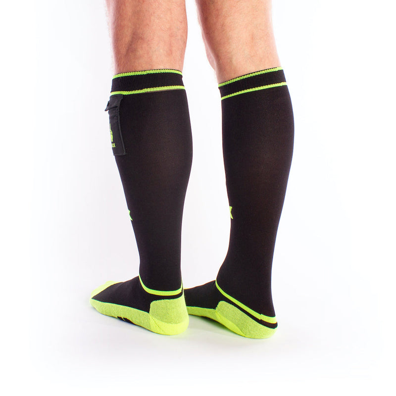 Brutus - FXXX Party Voetbalsokken met zakje - One Size - Zwart/Neon-Erotiekvoordeel.nl