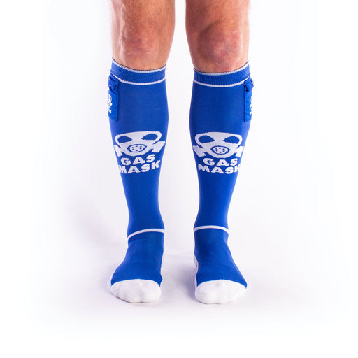 Brutus - Gas Mask Party Voetbalsokken met Zakje - Blauw/Wit-Erotiekvoordeel.nl