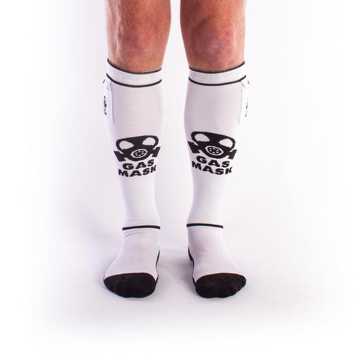 Brutus - Gas Mask Party Voetbalsokken met Zakje - Wit/Zwart-Erotiekvoordeel.nl