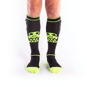 Brutus - Chaussettes de football « Gas Mask Party » avec poche - Noir/Néon - Laced-up.nl