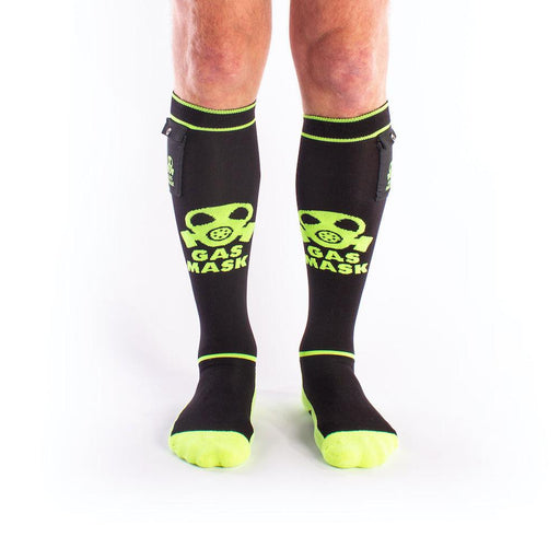 Brutus - Gas Mask Party Voetbalsokken met Zakje - Zwart/Neon-Erotiekvoordeel.nl