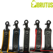 Brutus - Lederen Beenharnas - Verstelbaar- Zwart/Geel-Erotiekvoordeel.nl