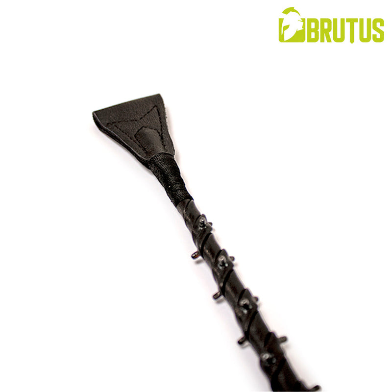 Brutus - Lederen Rijzweep met Spikes - Zwart-Erotiekvoordeel.nl
