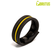 Brutus - Sangle pénienne en néoprène - Réglable avec des boutons-pression - Noir/Jaune - Laced-up.nl