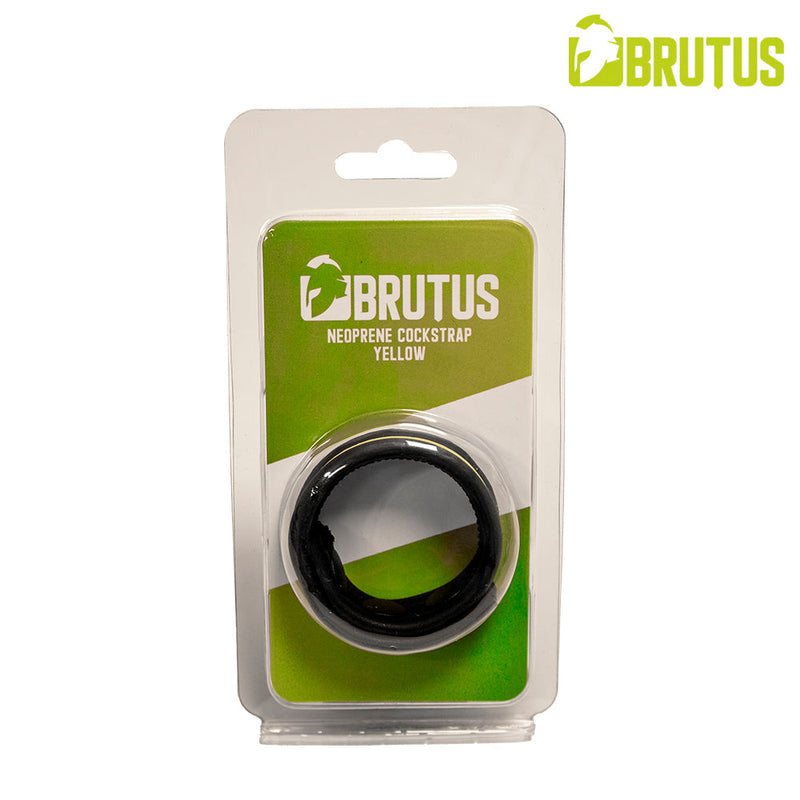 Brutus - Sangle pénienne en néoprène - Réglable avec des boutons-pression - Noir/Jaune-Laced-up.nl