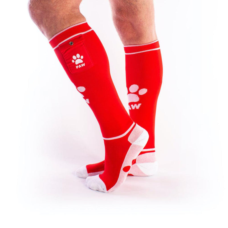 Brutus - Puppy Party Voetbalsokken met zakje - One Size - Rood Wit-Laced-up.nl
