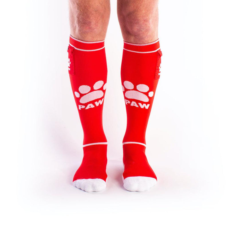 Brutus - Puppy Party Voetbalsokken met zakje - One Size - Rood Wit-Laced-up.nl