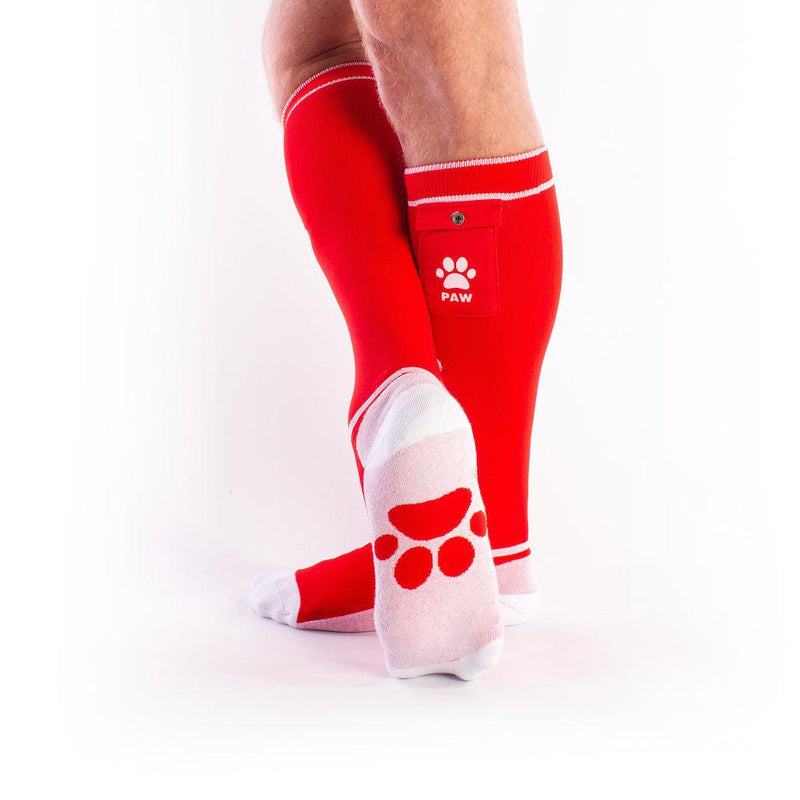 Brutus - Puppy Party Voetbalsokken met zakje - One Size - Rood Wit-Laced-up.nl