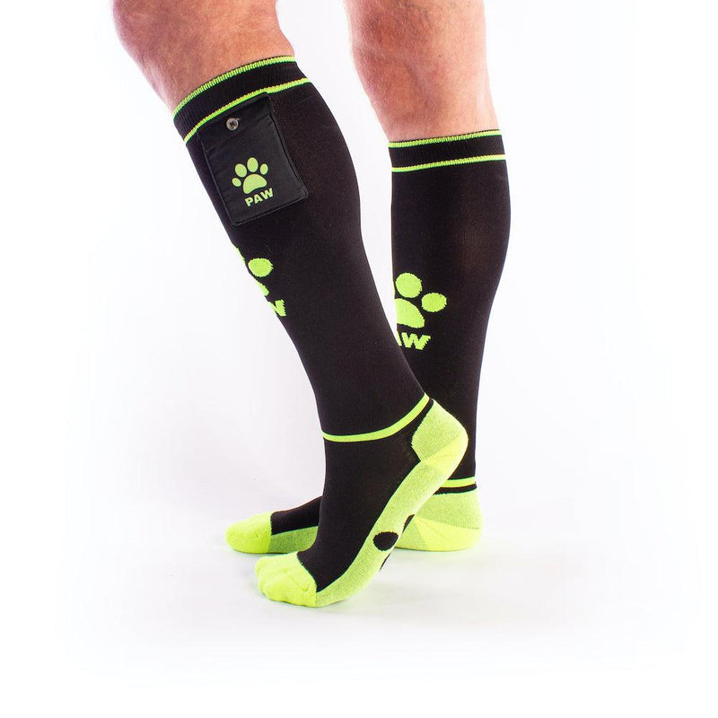 Brutus - Puppy Party Voetbalsokken met zakje - One Size - Zwart/Neon-Laced-up.nl