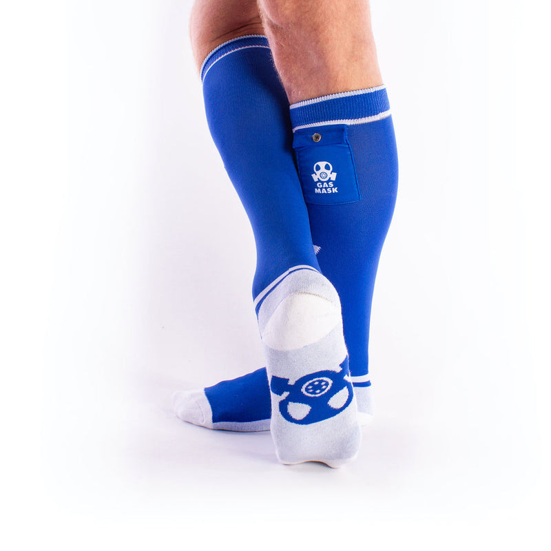 Brutus - Gas Mask Party Voetbalsokken met Zakje - Blauw/Wit-Erotiekvoordeel.nl