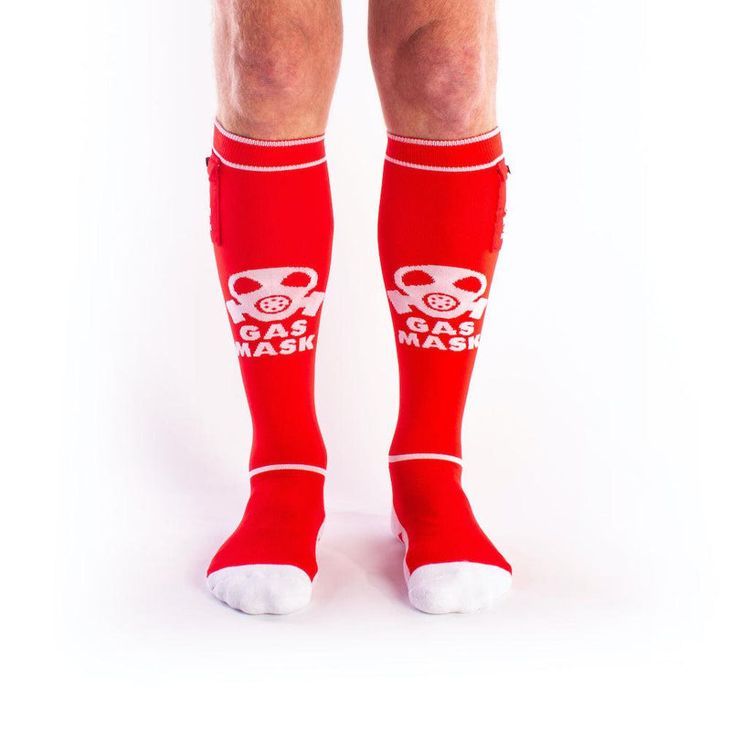 Brutus - Gas Mask Party Voetbalsokken met Zakje - Rood/Wit-Erotiekvoordeel.nl