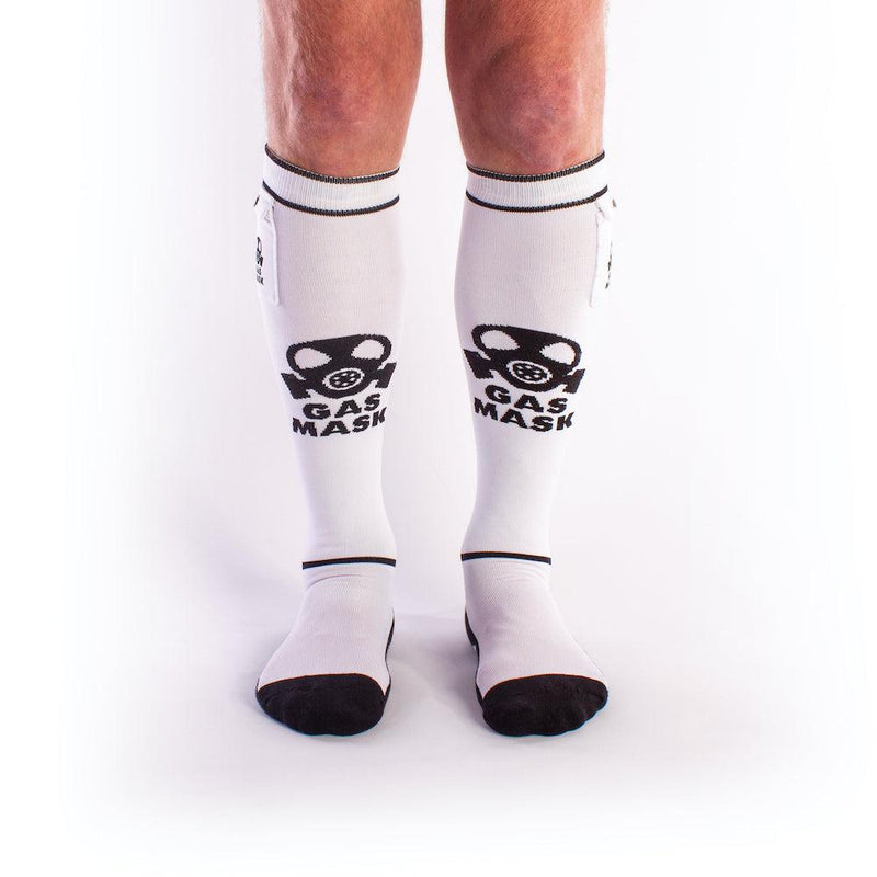 Brutus - Gas Mask Party Voetbalsokken met Zakje - Wit/Zwart-Erotiekvoordeel.nl