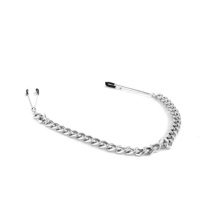 Brutus - Tepelklemmen - Metalen Zilverkleurige Tepelklemmen met Ketting - TWEEZER Nipple Clamps Silver-Laced-up.nl