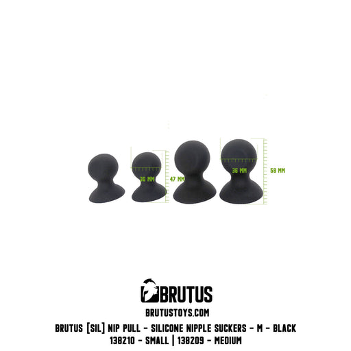 Brutus - Tepelzuigers - Zwarte Siliconen Tepelzuigers - Nip Pull - Nipple Suckers - Verkrijgbaar in 2 Maten-Laced-up.nl