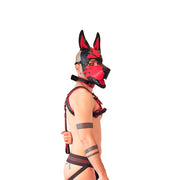 Brutus Veganes Bulldoggen-Harness - Schwarz/Rot - Laced-up.nl