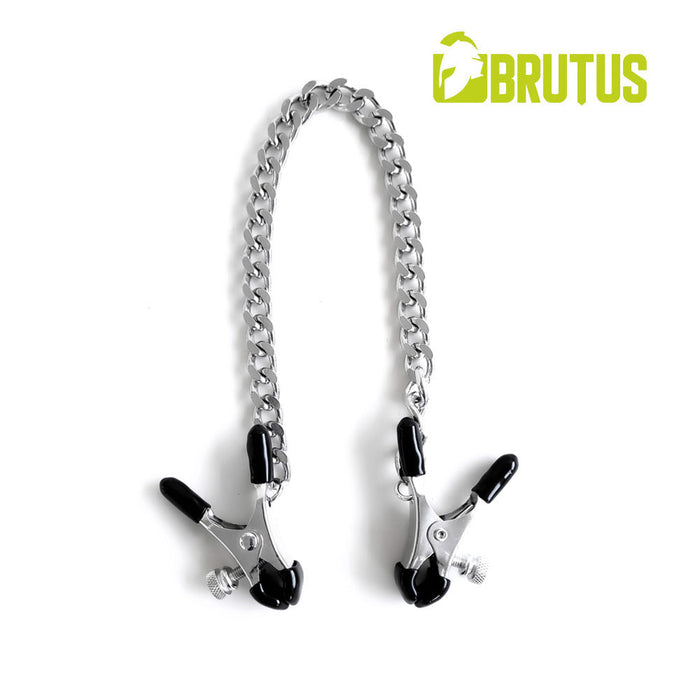 Brutus - Verstelbare Tepelklemmen met Ketting - Zilver - BITE Heavy Nipple Clamps Silver-Laced-up.nl