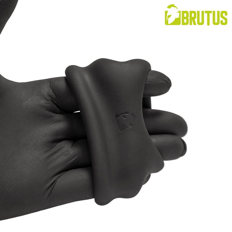 Brutus - Viceversa- Superzachte Siliconen Penis- en Scrotumring - Zwart-Erotiekvoordeel.nl