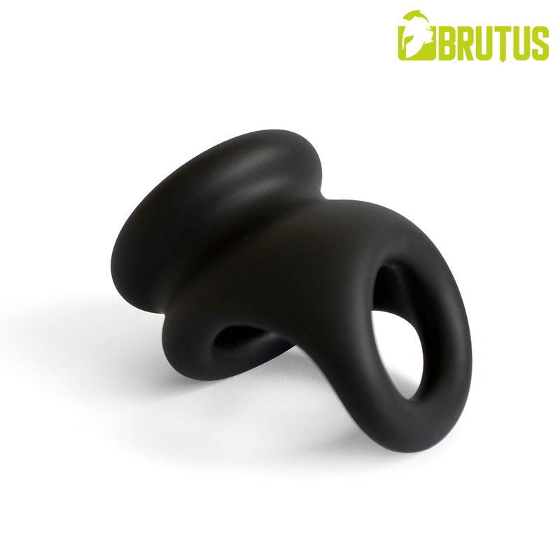 Brutus - Viceversa- Superzachte Siliconen Penis- en Scrotumring - Zwart-Erotiekvoordeel.nl