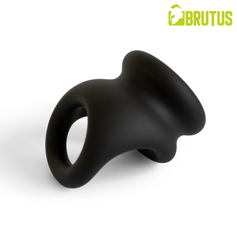 Brutus - Viceversa- Superzachte Siliconen Penis- en Scrotumring - Zwart-Erotiekvoordeel.nl