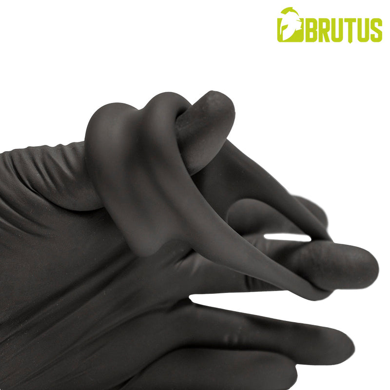Brutus - Viceversa- Superzachte Siliconen Penis- en Scrotumring - Zwart-Erotiekvoordeel.nl