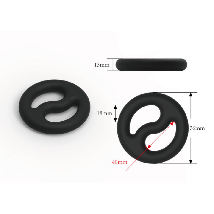 Brutus - Yin-Yang - Cockring - Silicone Cock And Ball Ring-Laced-up.nl