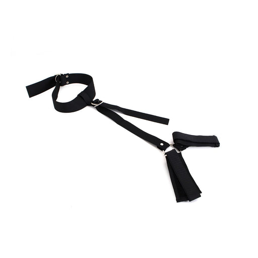 Kiotos - Budget Bondageset Met Collar En Polsboeien - Zwart-Laced-up.nl