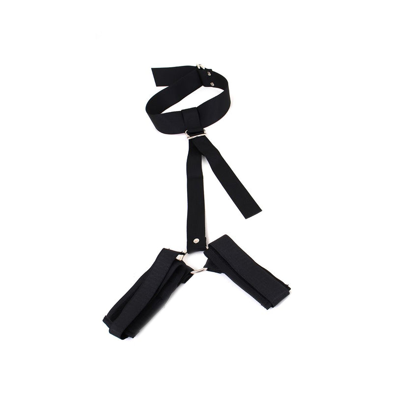 Kiotos - Budget Bondageset Met Collar En Polsboeien - Zwart-Laced-up.nl