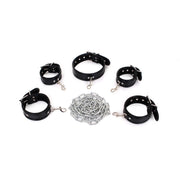 Kiotos - Budget Bondageset Met collar, hand- En voetboeien - Zwart-Laced-up.nl