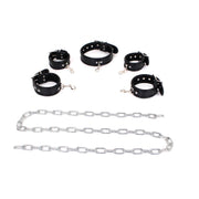 Kiotos - Budget Bondageset Met collar, hand- En voetboeien - Zwart-Laced-up.nl