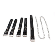 Kiotos - Budget Bondageset Met collar, hand- En voetboeien - Zwart-Laced-up.nl