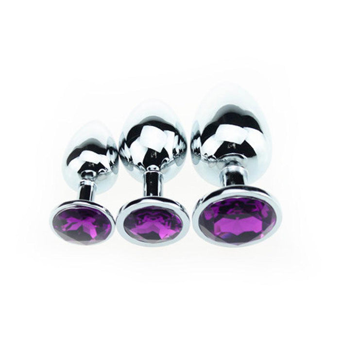 Kiotos - Buttplug Aluminium - Lichtgewicht - Paarse Siersteen-Laced-up.nl