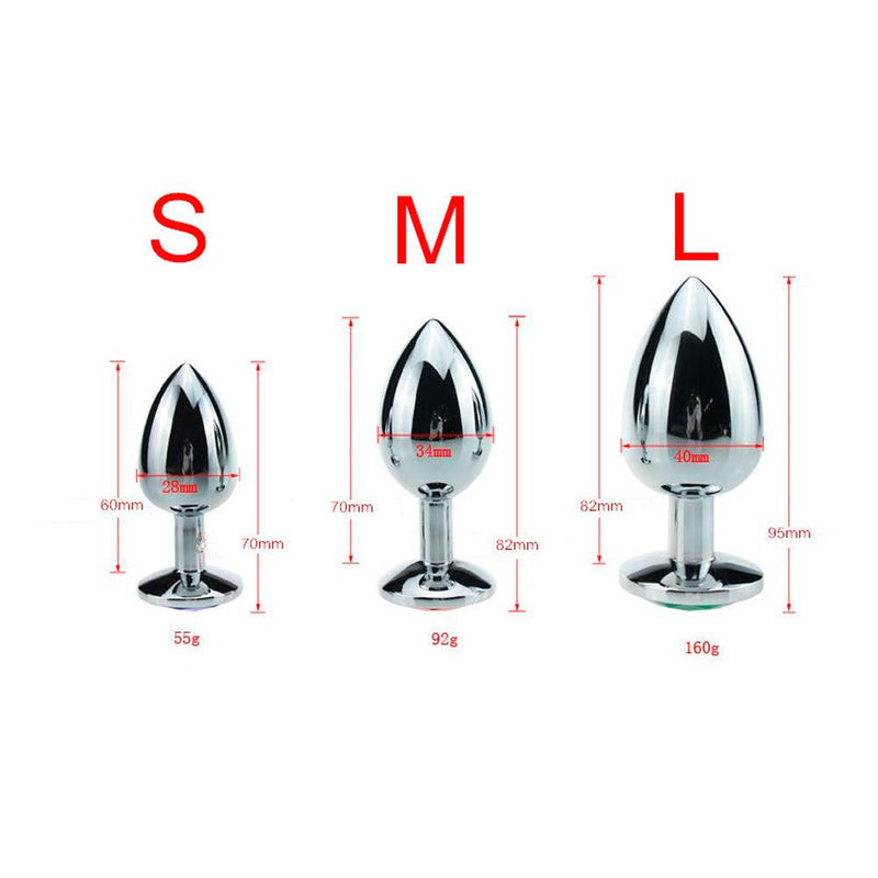 Kiotos - Buttplug Aluminium - Met Rood Sierkristal-Erotiekvoordeel.nl