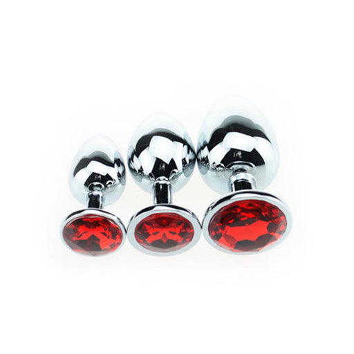 Kiotos - Buttplug Aluminium - Met Rood Sierkristal-Erotiekvoordeel.nl
