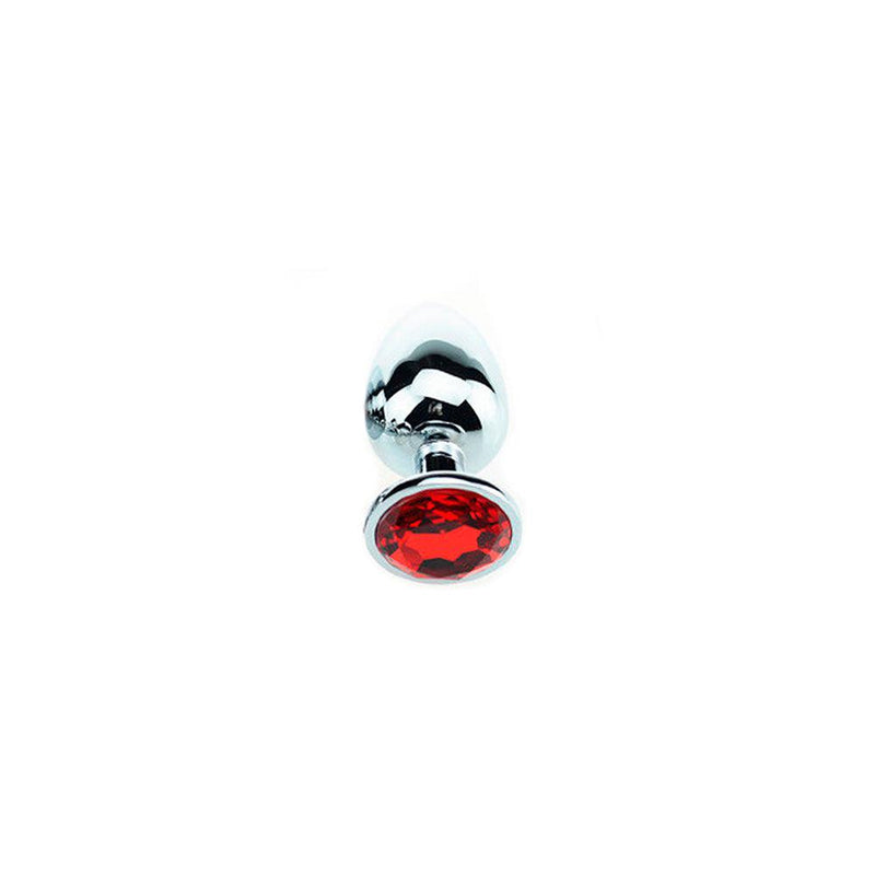 Kiotos - Buttplug Aluminium - Met Rood Sierkristal-Erotiekvoordeel.nl