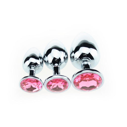 Buttplug Aluminium Met Roze Kristal-Laced-up.nl