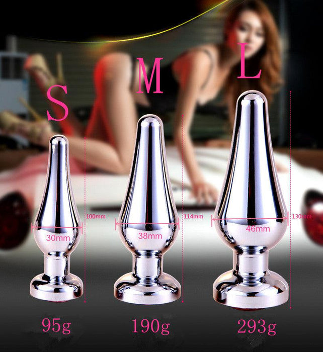 Buttplug Aluminium Met Transparant Kristal - 114 mm x 38 mm-Laced-up.nl