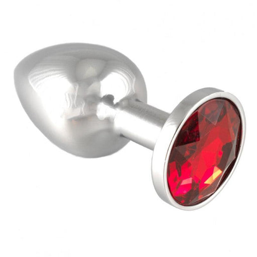 Rimba - Buttplug Klein Met Rood Kristal 3 x 7.3 cm-Laced-up.nl