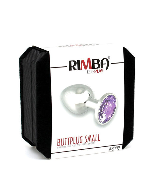 Rimba - Buttplug Klein Met Paars Sierkristal-Laced-up.nl
