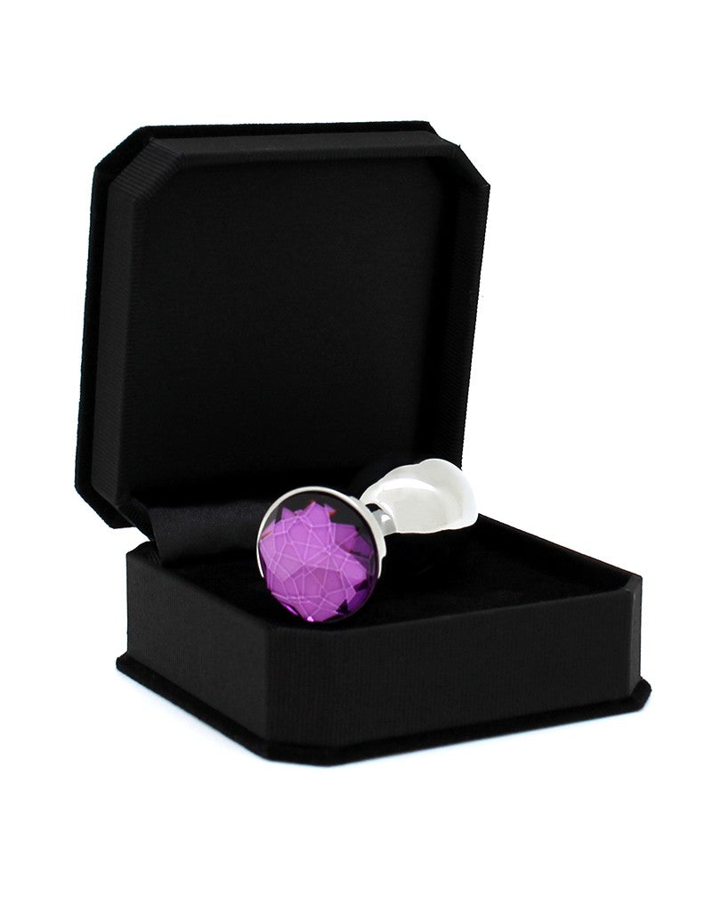 Rimba - Buttplug Klein Met Paars Sierkristal-Laced-up.nl